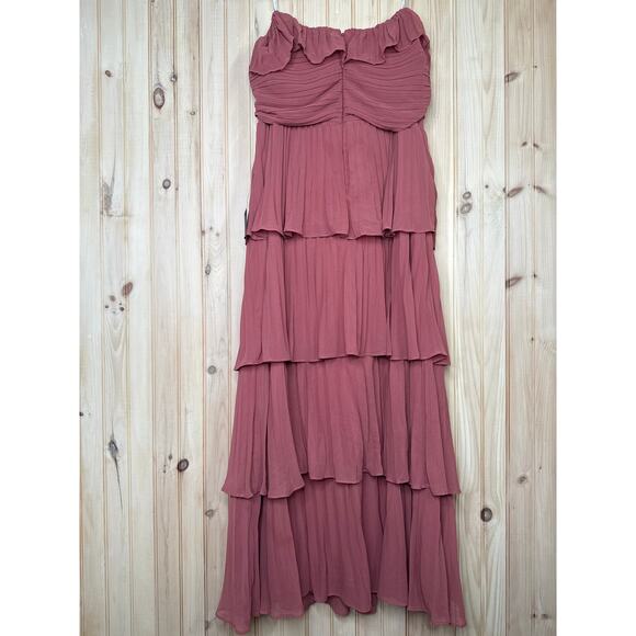 NWT Lulus Always Remarkable Rusty Rose Pleated Off-the-Shoulder Maxi Dress Sz 2X - Picture 5 of 7